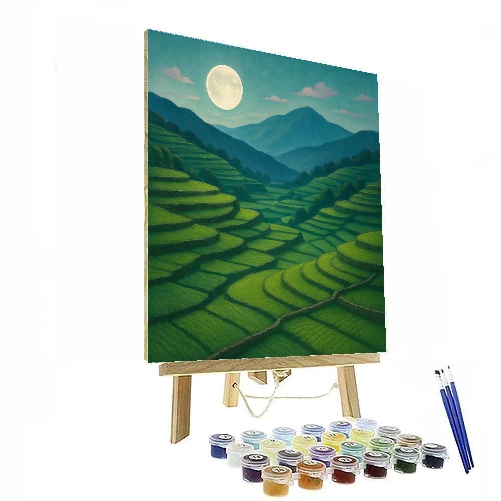 Moonrise Over Terrace Fields painting number kit