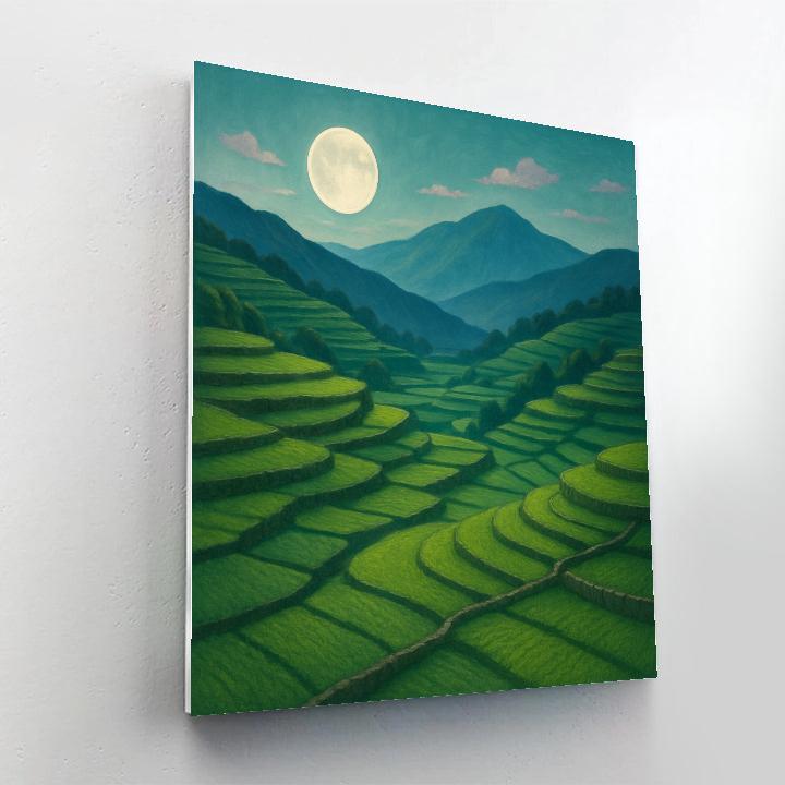 Moonrise Over Terrace Fields painting number kit