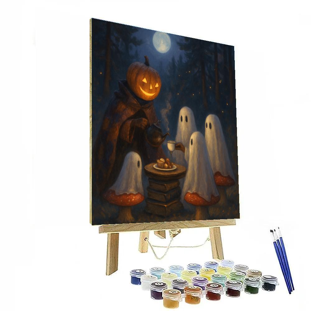 Moonlit Tea Party With Forest Spirits Numbered painting kits