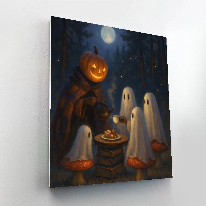 Moonlit Tea Party With Forest Spirits Numbered painting kits