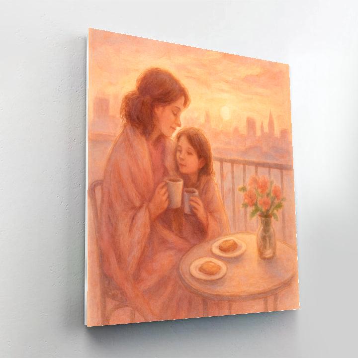 Sunrise Rooftop Breakfast With Mom paint by number
