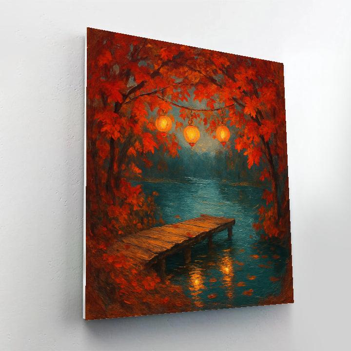 Autumn Lantern Reflections At Maple Cove DIY paint by numbers