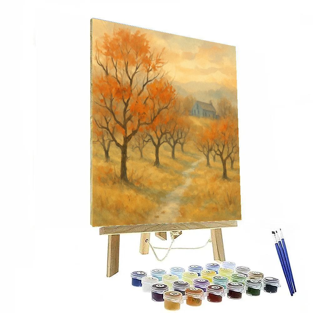 Golden Orchard At The Edge Of Winter DIY paint by numbers