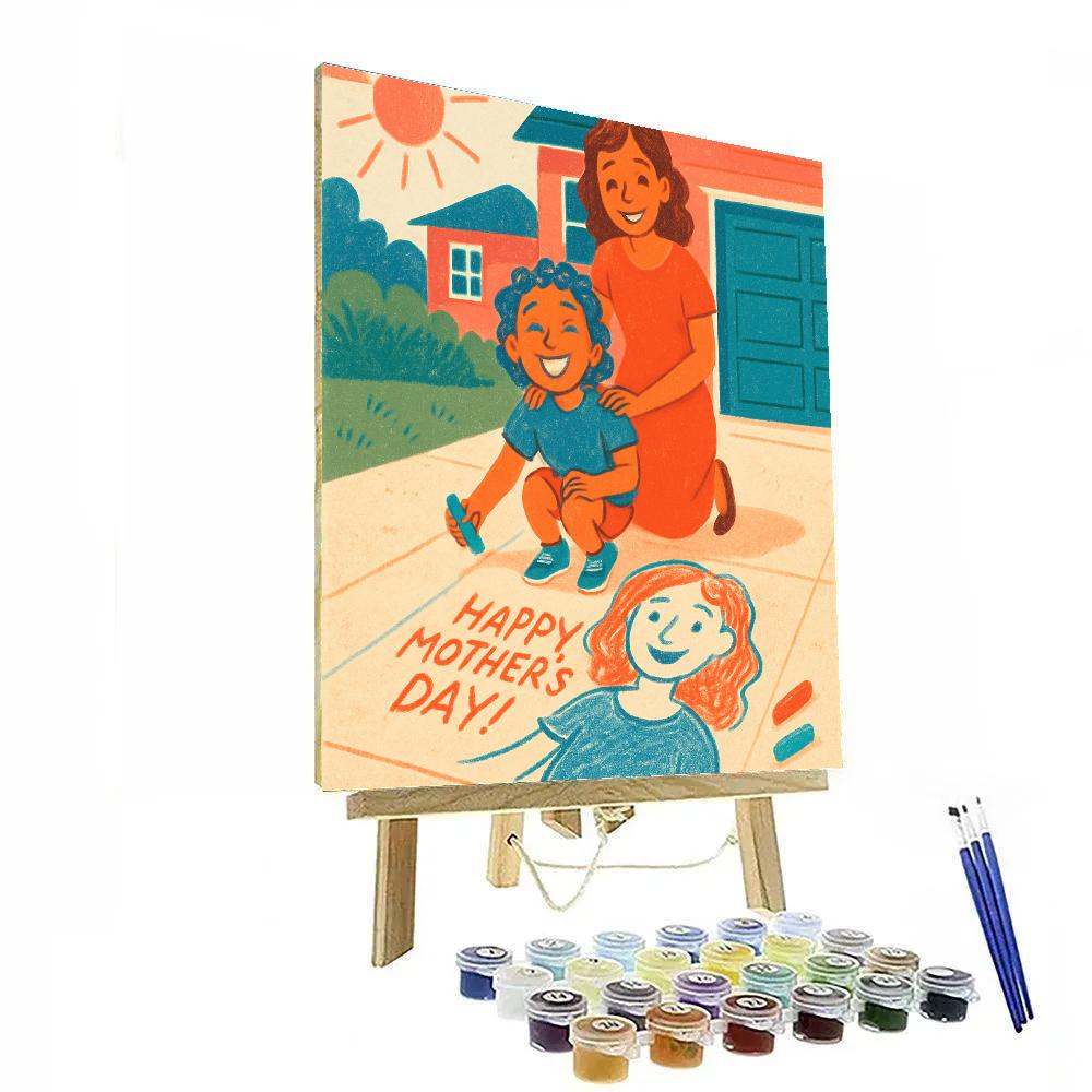 Sidewalk Chalk Portrait Of Mom paint by numbers