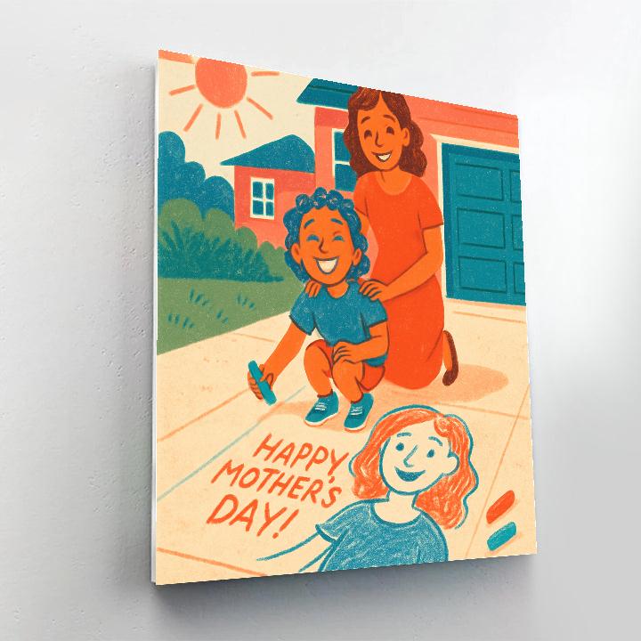 Sidewalk Chalk Portrait Of Mom paint by numbers