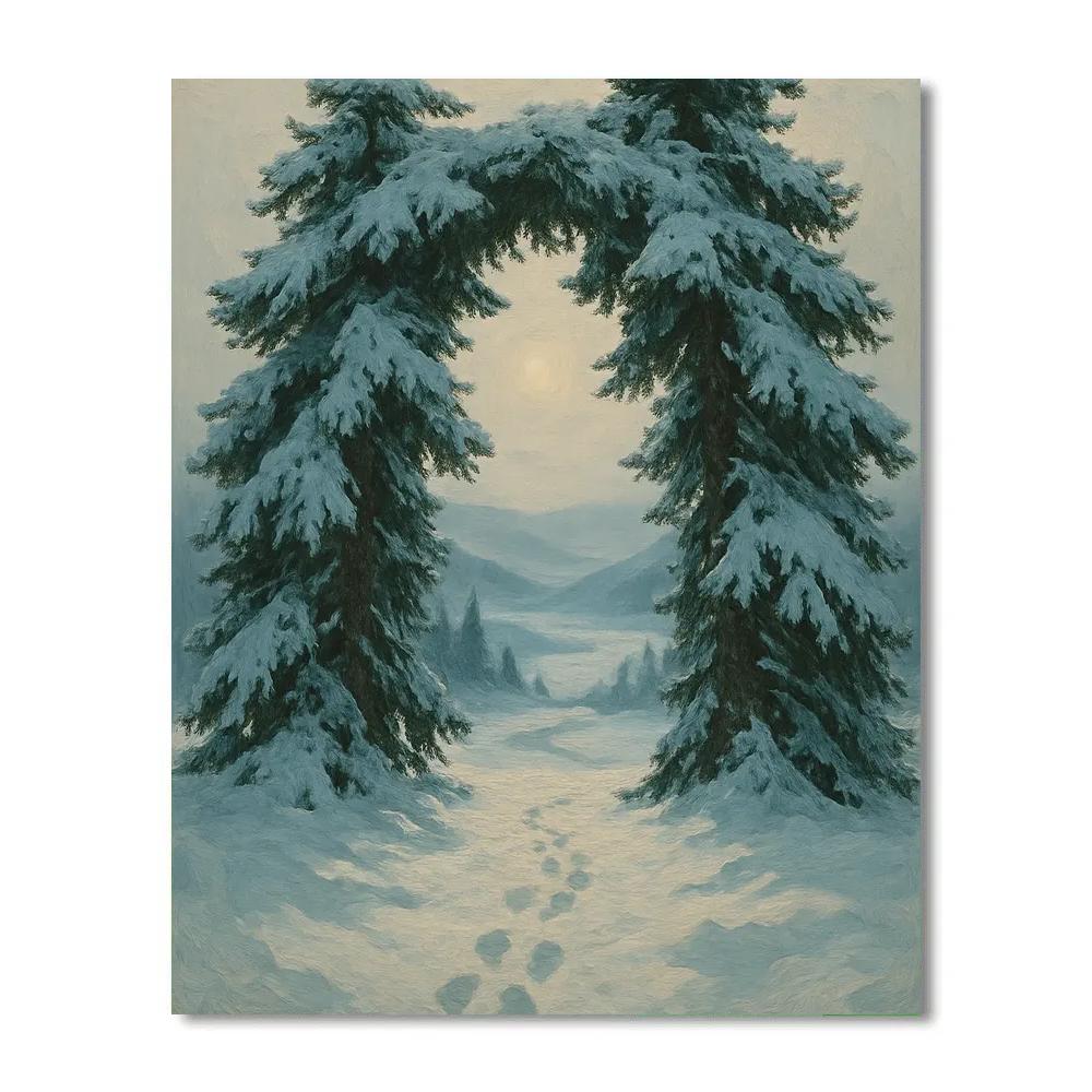Evergreen Archway To The Winter Valley Numbered painting kits