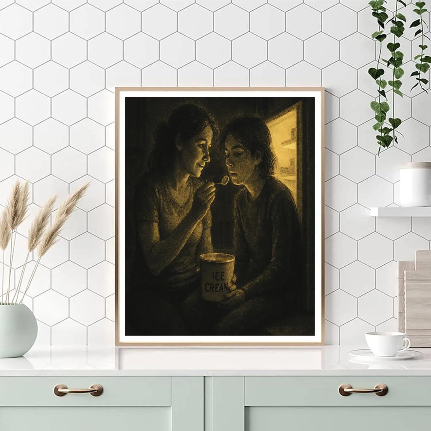 Nighttime Kitchen Snack Confession painting number kit