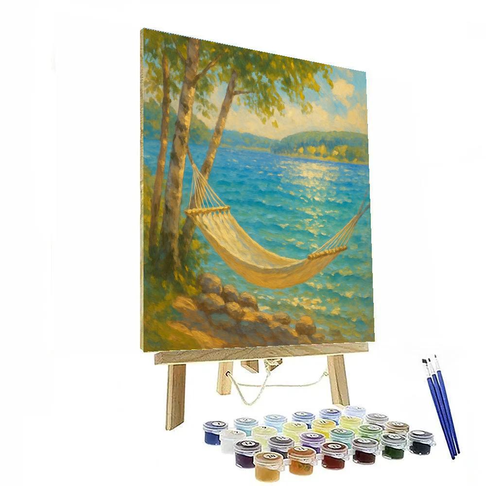 Summer Hammock Bay At Blueglass Lake Number painting