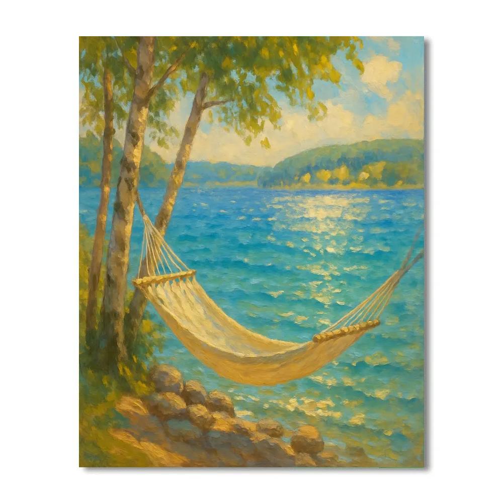 Summer Hammock Bay At Blueglass Lake Number painting