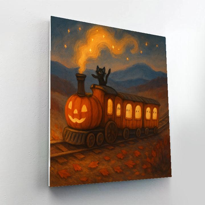 Enchanted Pumpkin Train Through Autumn Valley DIY paint by numbers