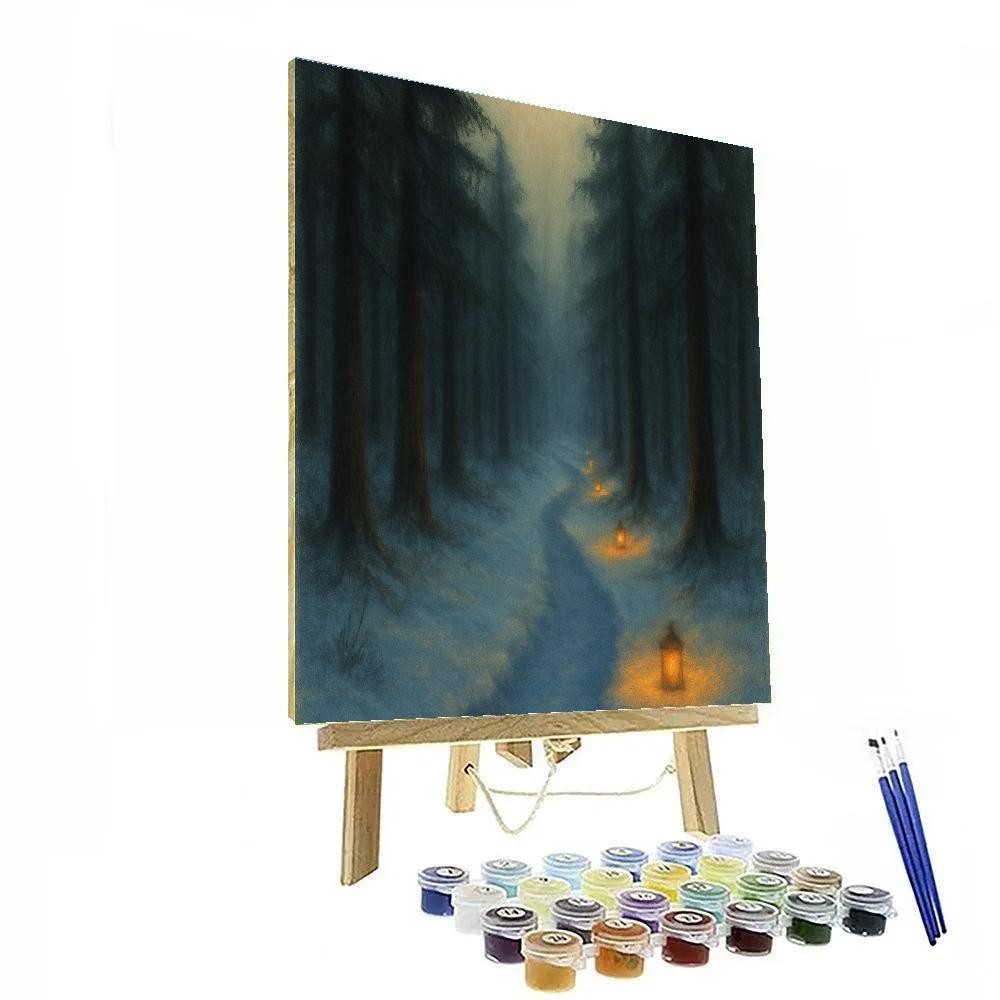 Lantern Path Through The Quiet Pines Paint by numbers kits