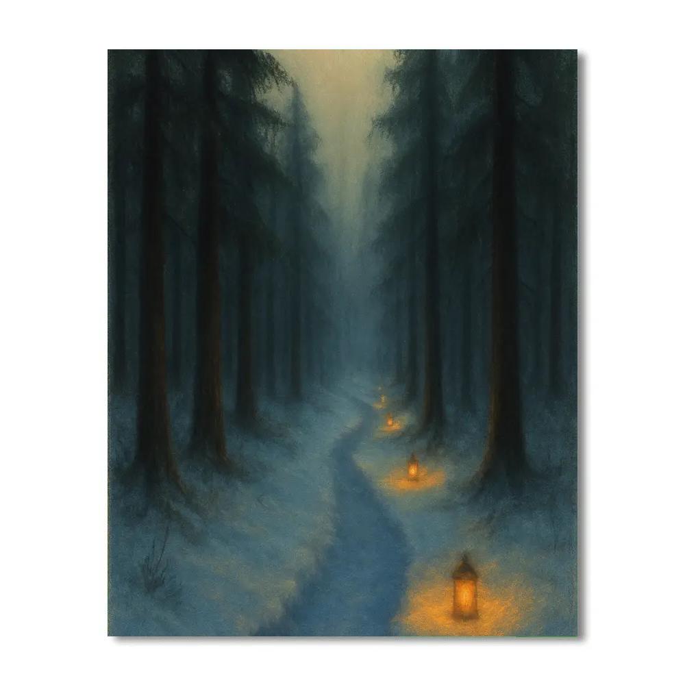 Lantern Path Through The Quiet Pines Paint by numbers kits
