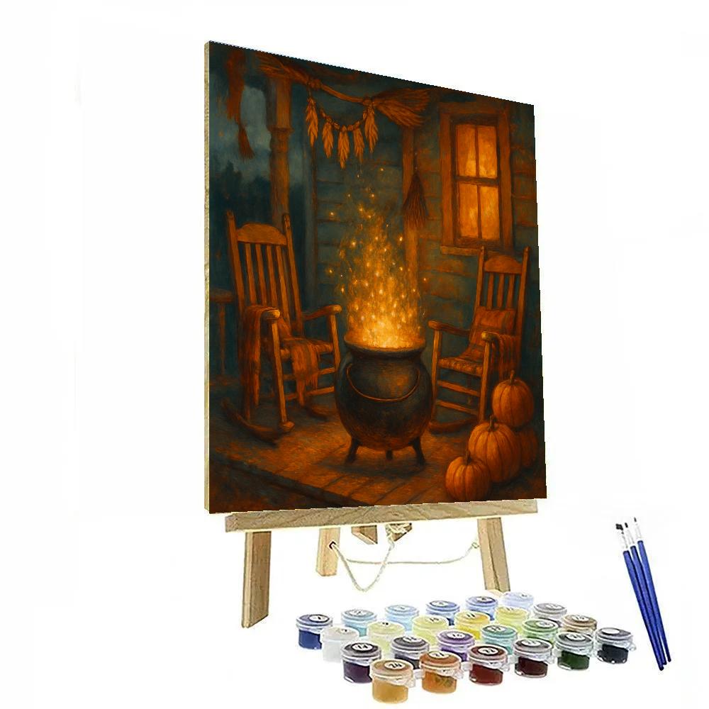 Autumn Porch Cauldron Of Fireflies painting number kit
