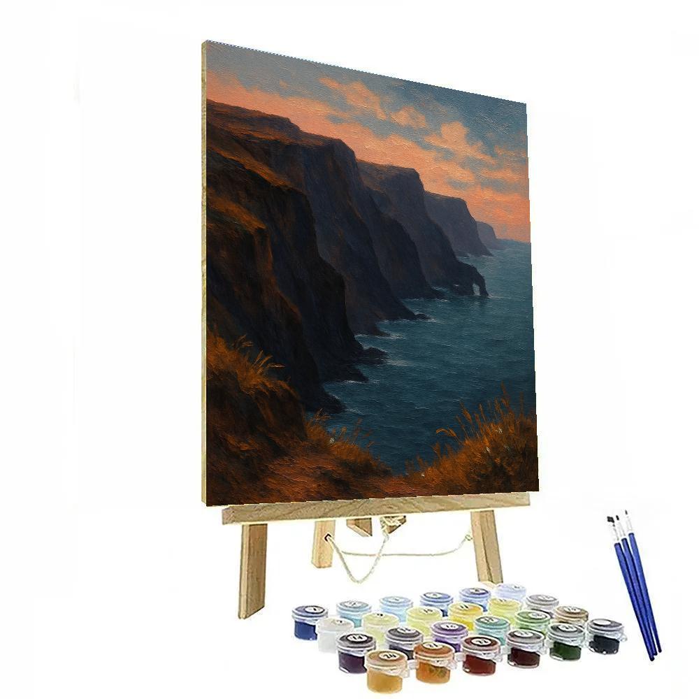 Seaside Cliffs In Soft Dusk Paint by numbers art