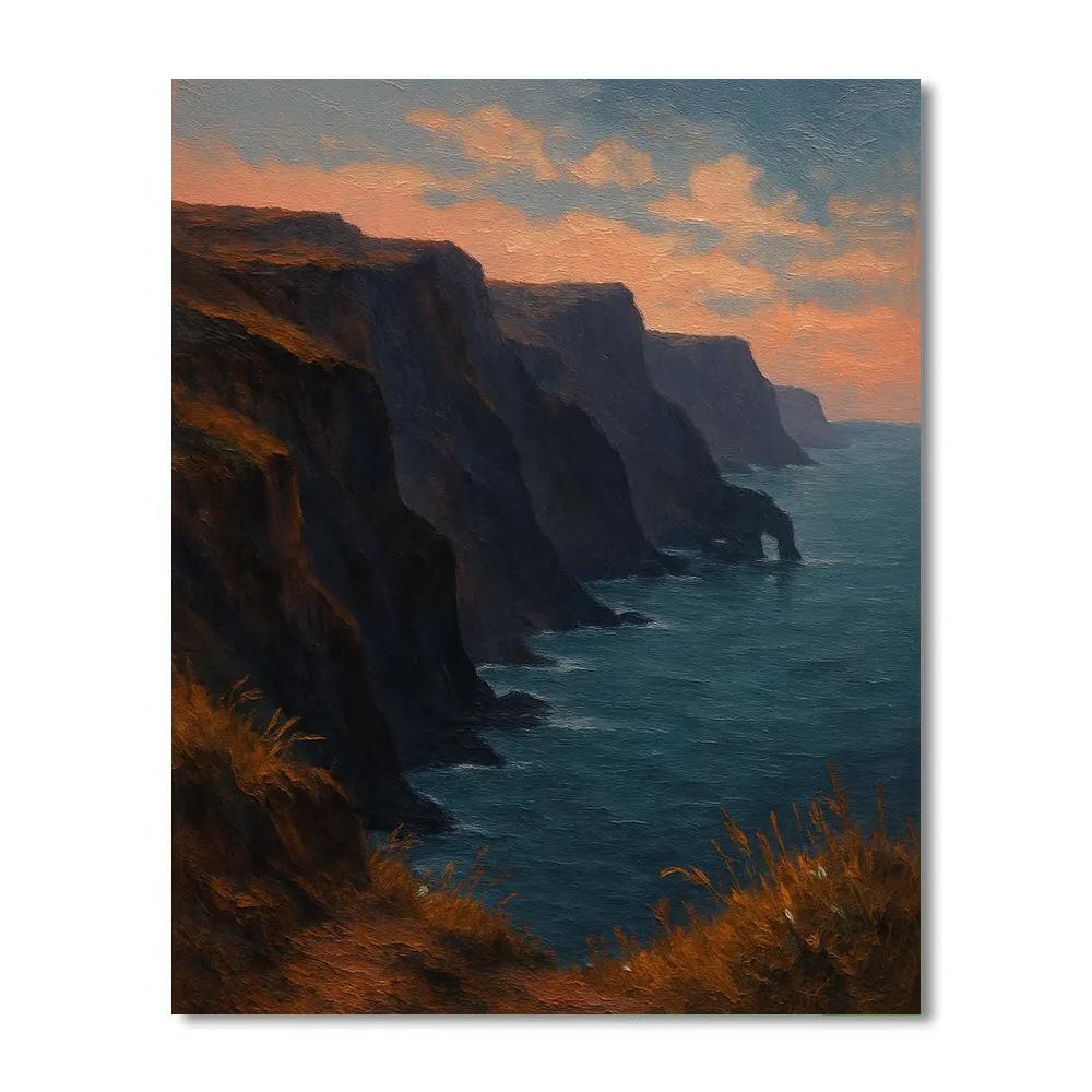 Seaside Cliffs In Soft Dusk Paint by numbers art