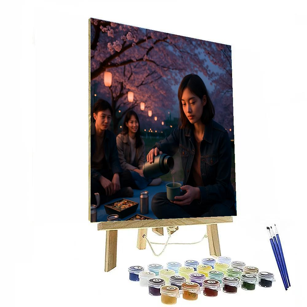Cherry Blossom Hanami Picnic In Tokyo Painting by numbers kit