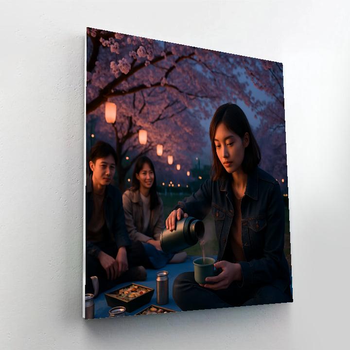 Cherry Blossom Hanami Picnic In Tokyo Painting by numbers kit