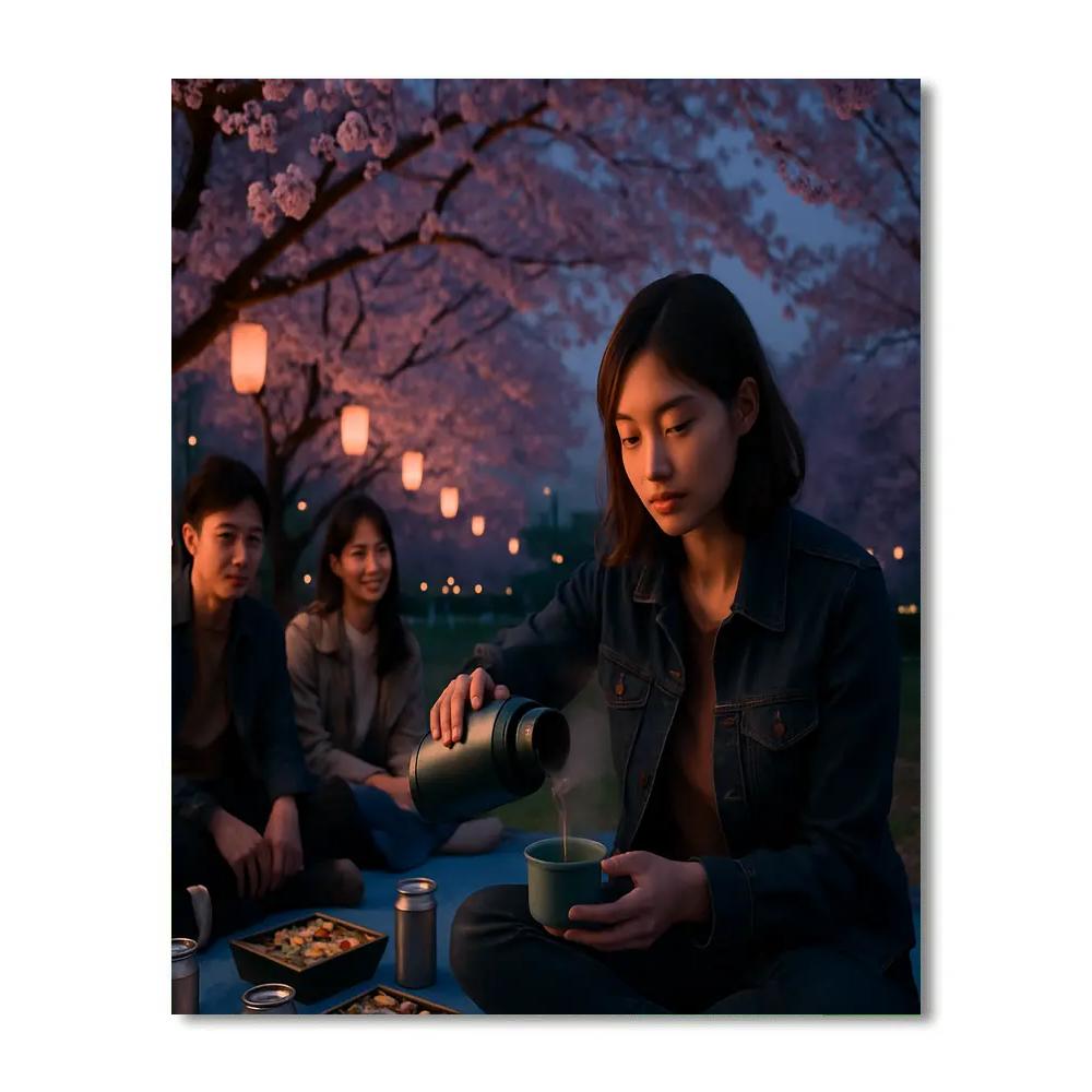 Cherry Blossom Hanami Picnic In Tokyo Painting by numbers kit