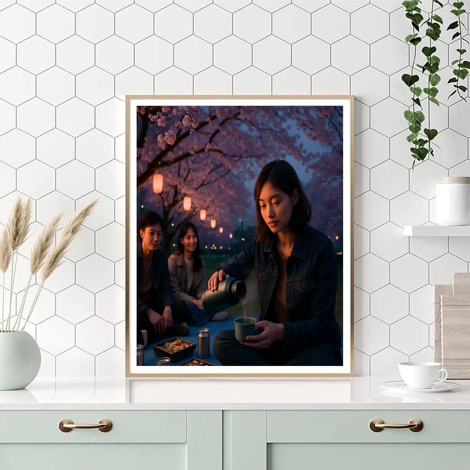 Cherry Blossom Hanami Picnic In Tokyo Painting by numbers kit
