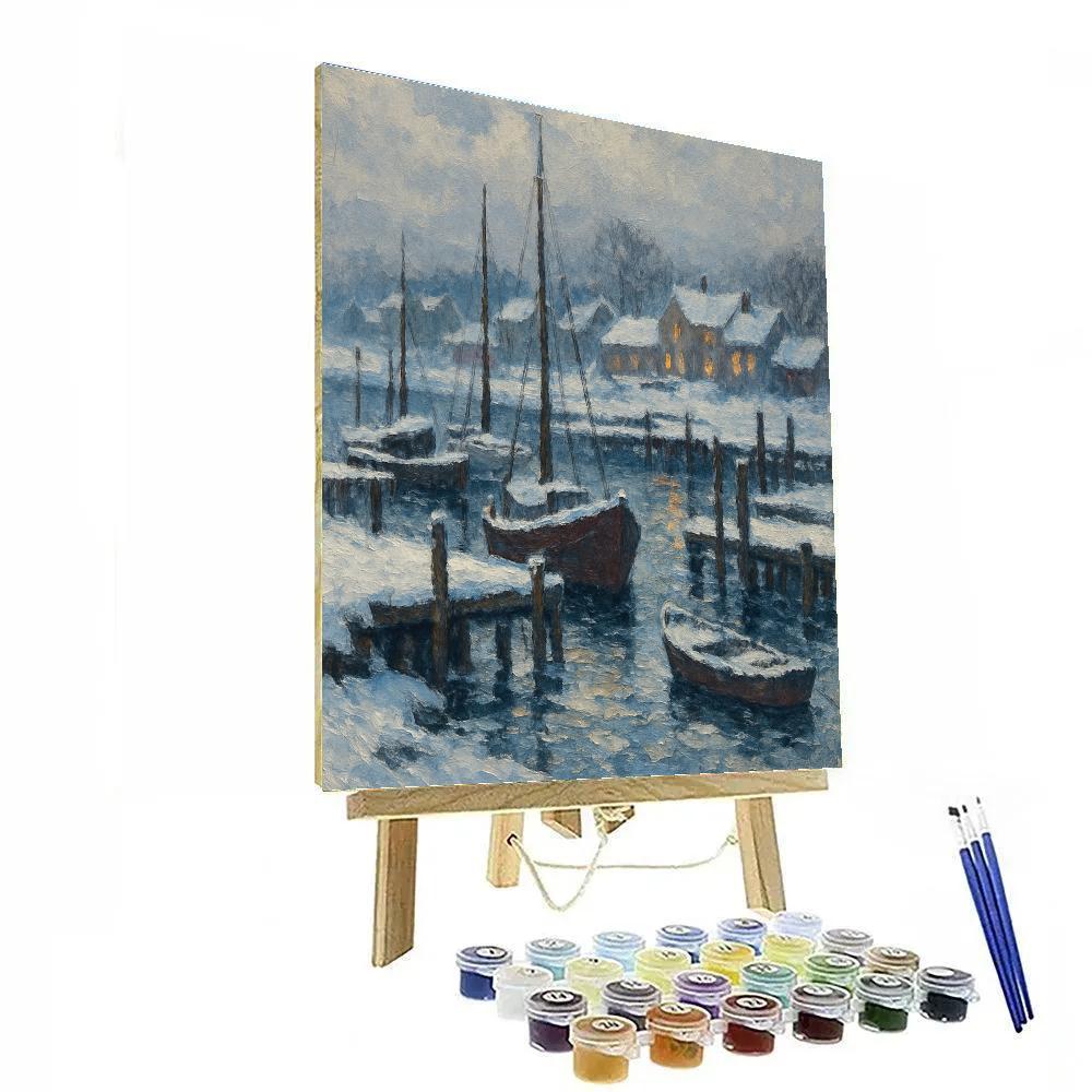 Harbor Lights Beneath Winter Clouds Paint by numbers kits