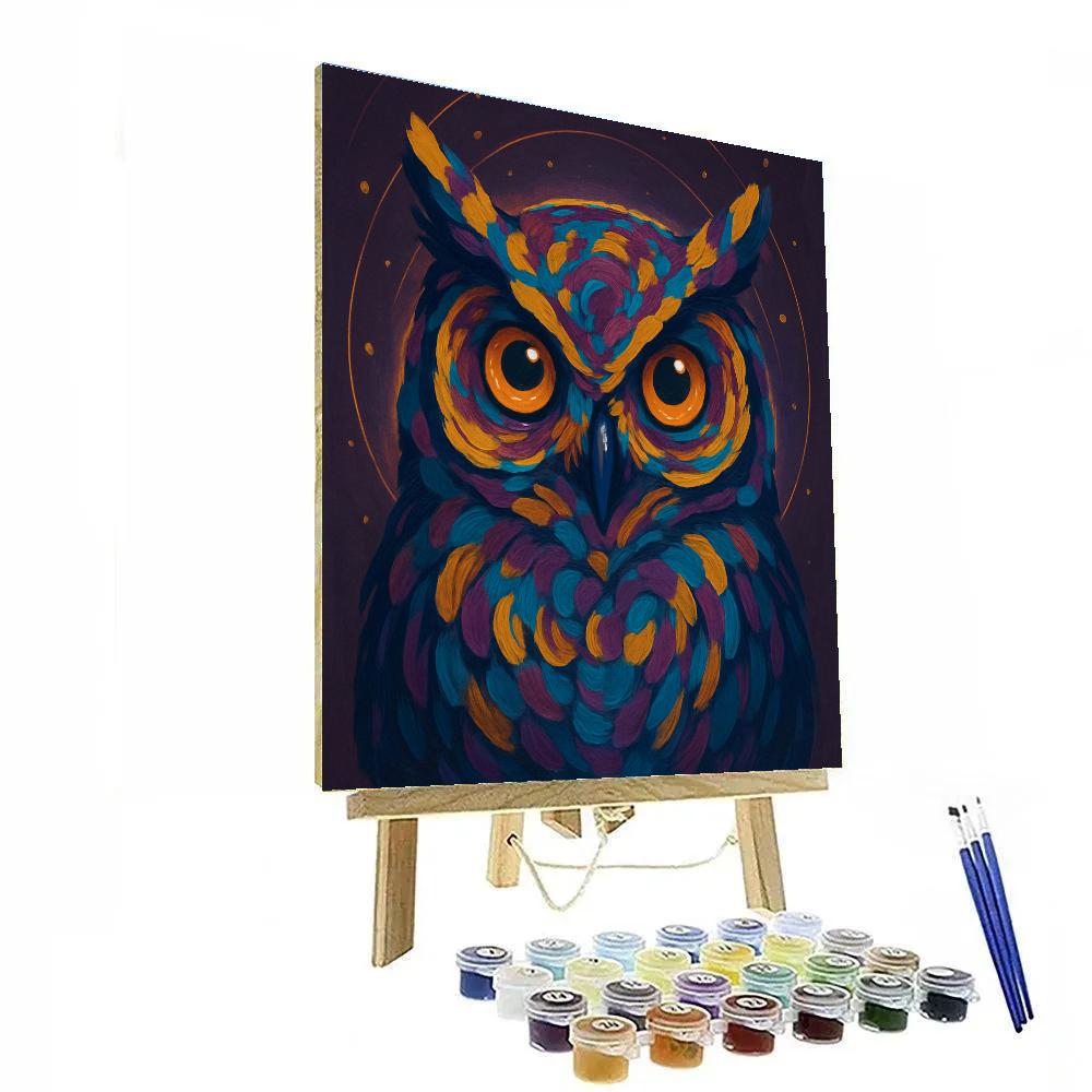Orbiting Feathers Owl Paint by numbers kits