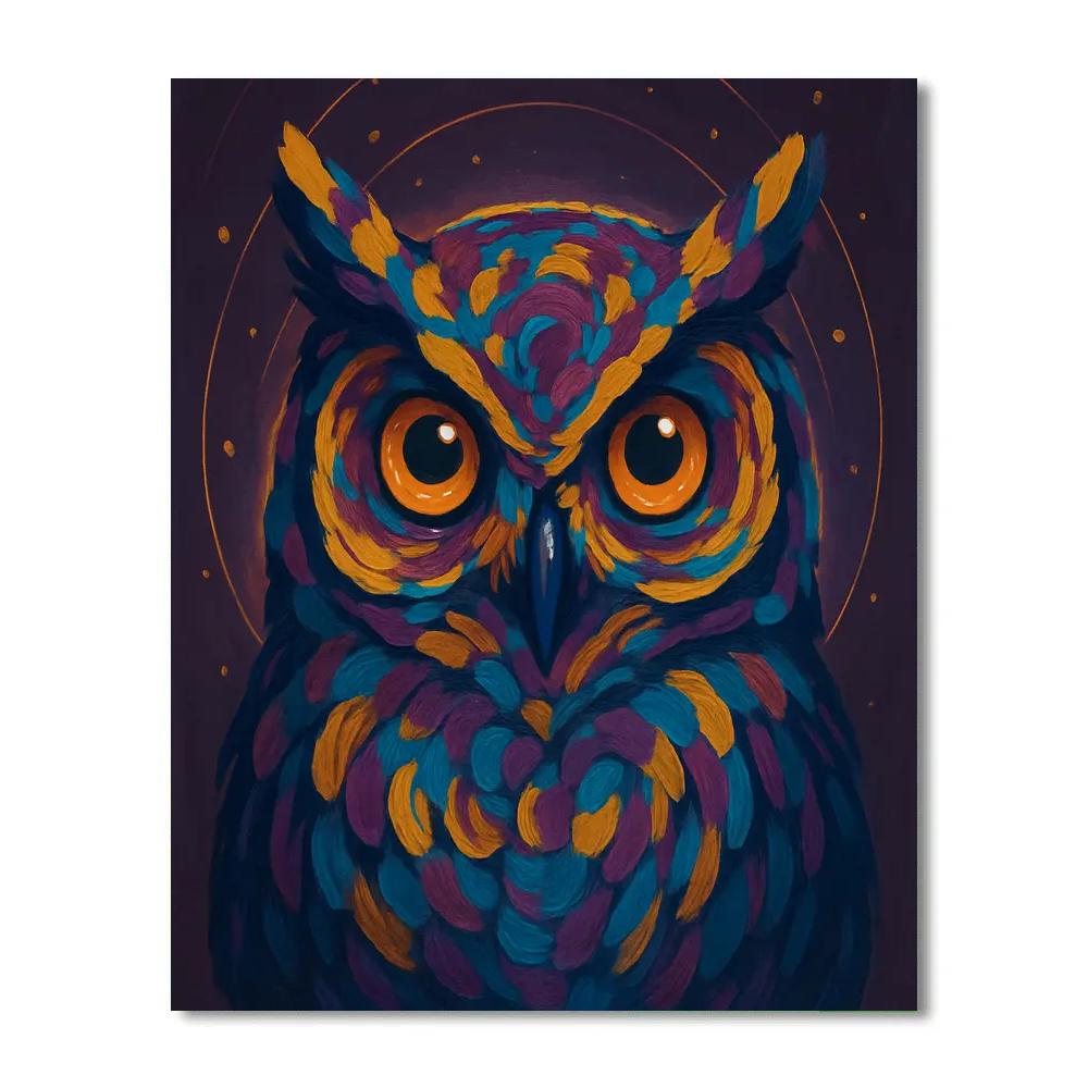 Orbiting Feathers Owl Paint by numbers kits