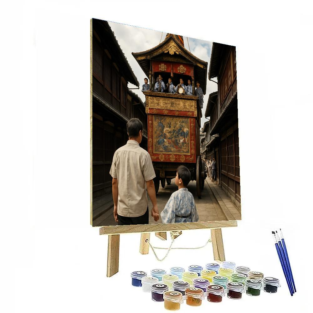 Gion Matsuri Float Procession In Kyoto paint by color