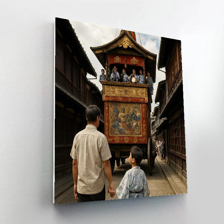Gion Matsuri Float Procession In Kyoto paint by color