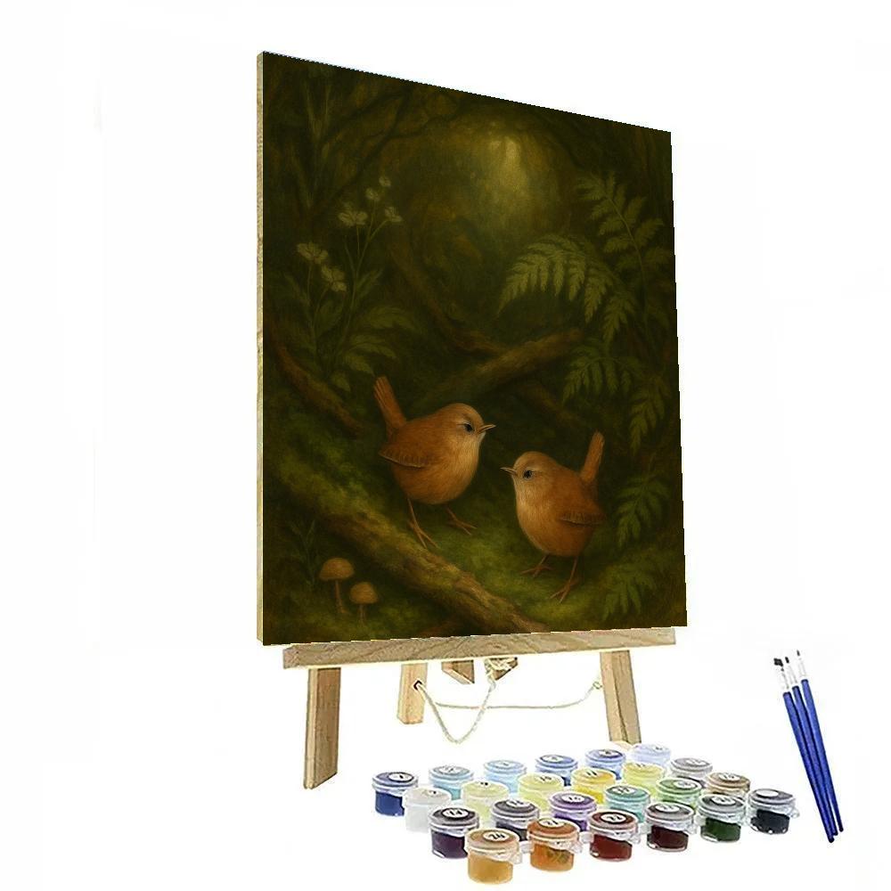 Chestnut Wrens In The Mossy Hollow Paint by numbers kits