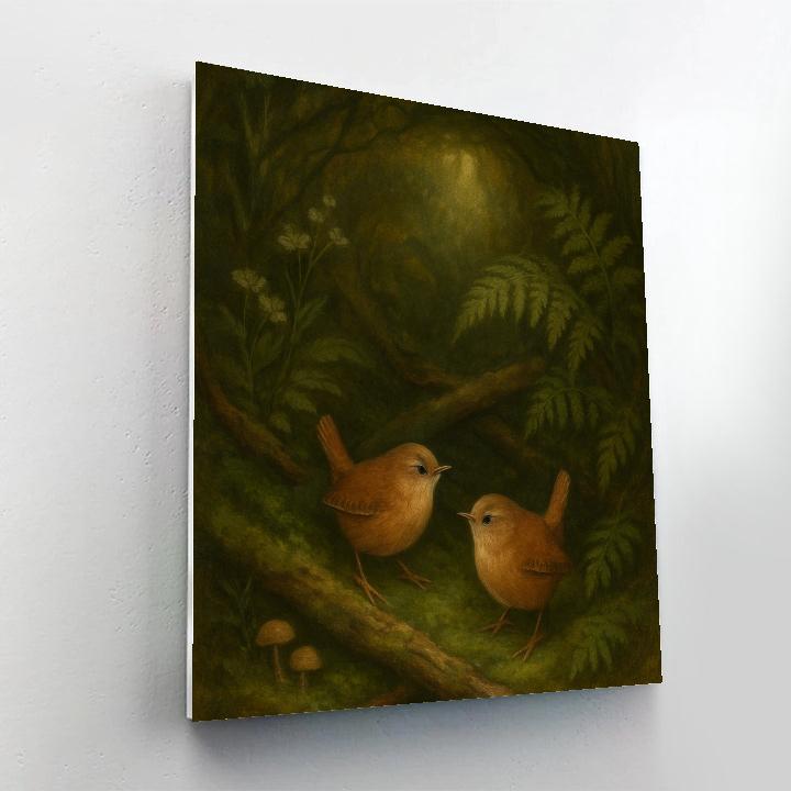 Chestnut Wrens In The Mossy Hollow Paint by numbers kits