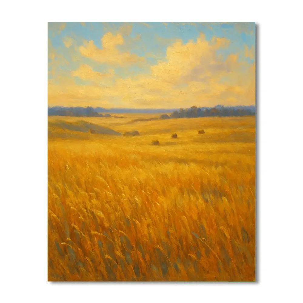 Harvest Light Over Rolling Prairie Painting by numbers kit