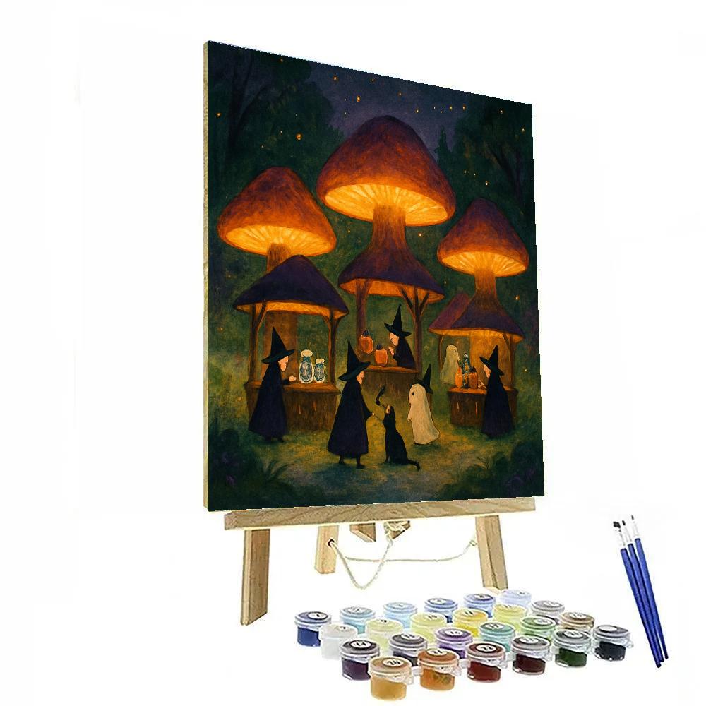 Mushroom Ring Midnight Market DIY paint by numbers