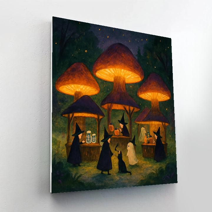 Mushroom Ring Midnight Market DIY paint by numbers