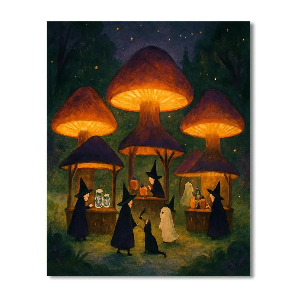 Mushroom Ring Midnight Market DIY paint by numbers