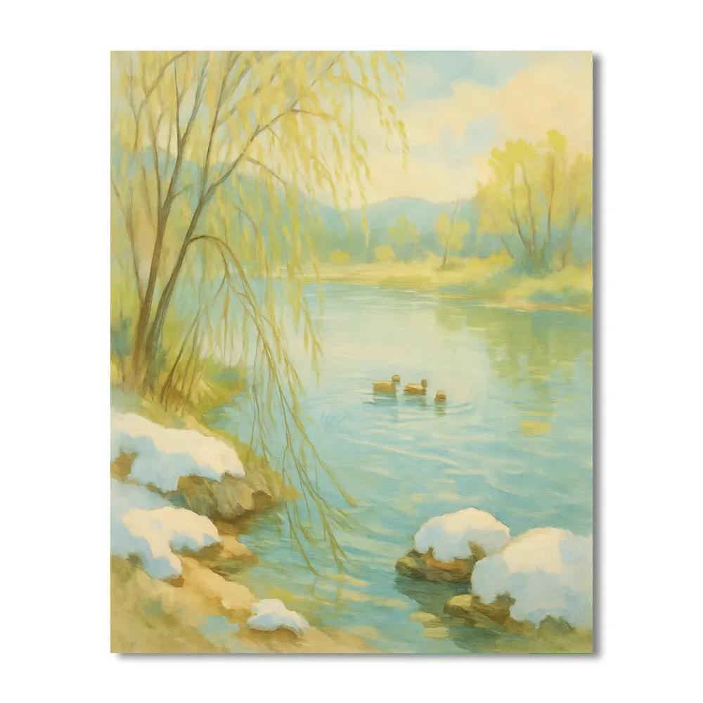 Spring Thaw At Willowbend Lake Paint by numbers kits