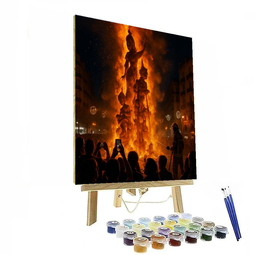 Burning Of The Fallas In Valencia Night DIY paint by numbers