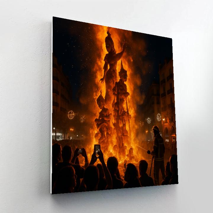 Burning Of The Fallas In Valencia Night DIY paint by numbers