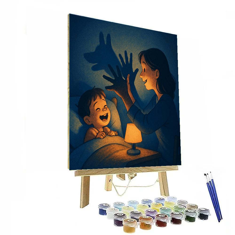 Bedtime Shadow Puppets With Mom paint by color
