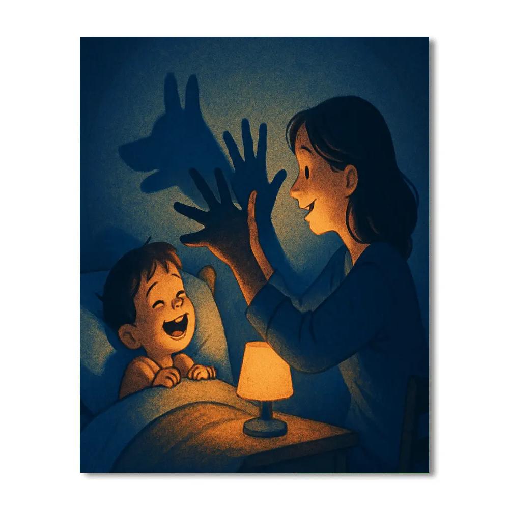Bedtime Shadow Puppets With Mom paint by color
