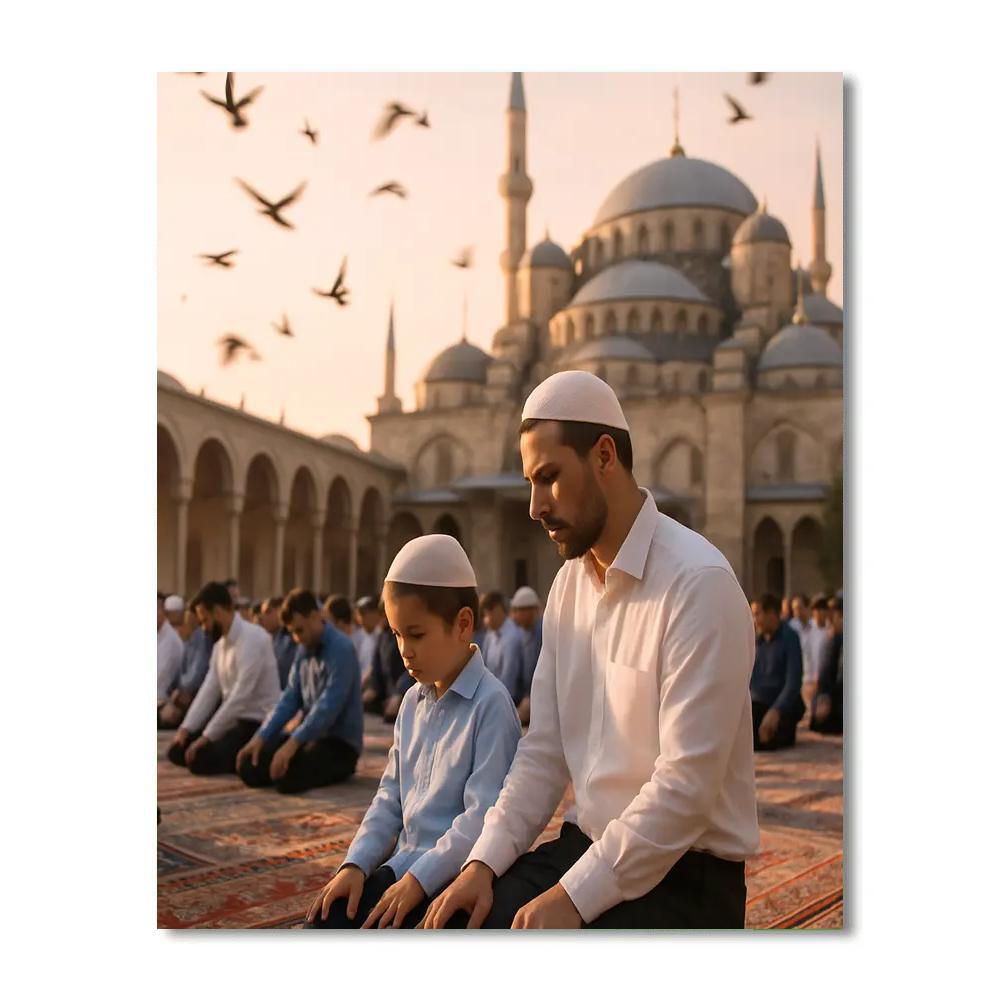 Eid Al Fitr Morning Prayer In Istanbul Paint by numbers art