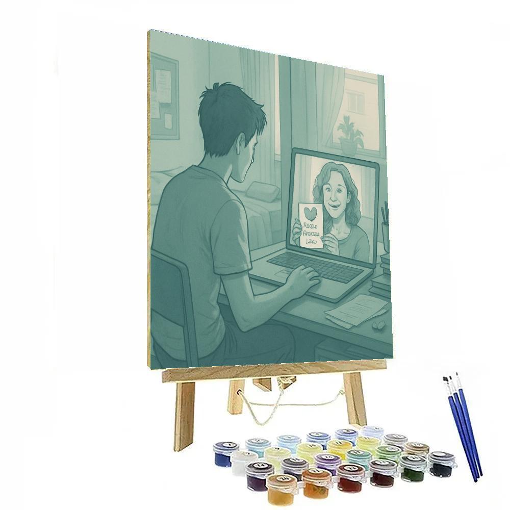 College Dorm Video Call With Mom DIY paint by numbers