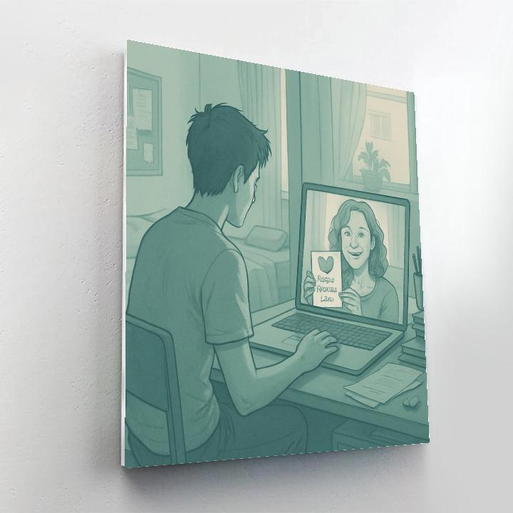 College Dorm Video Call With Mom DIY paint by numbers