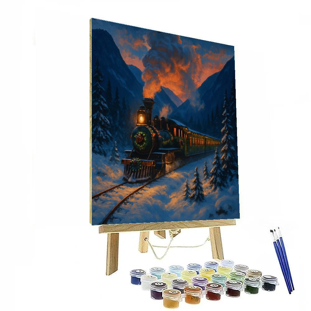Christmas Train Through Frozen Valley DIY paint by numbers
