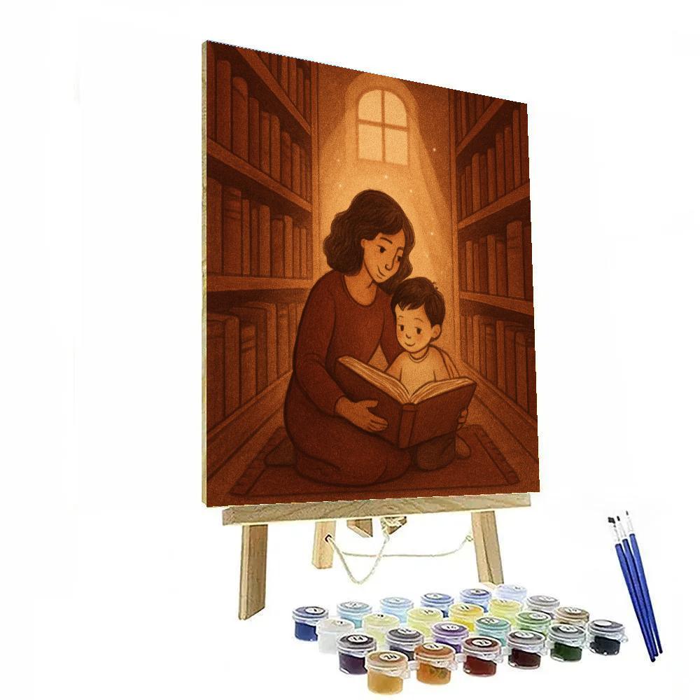 Mother And Child Library Hideaway Painting by numbers kit