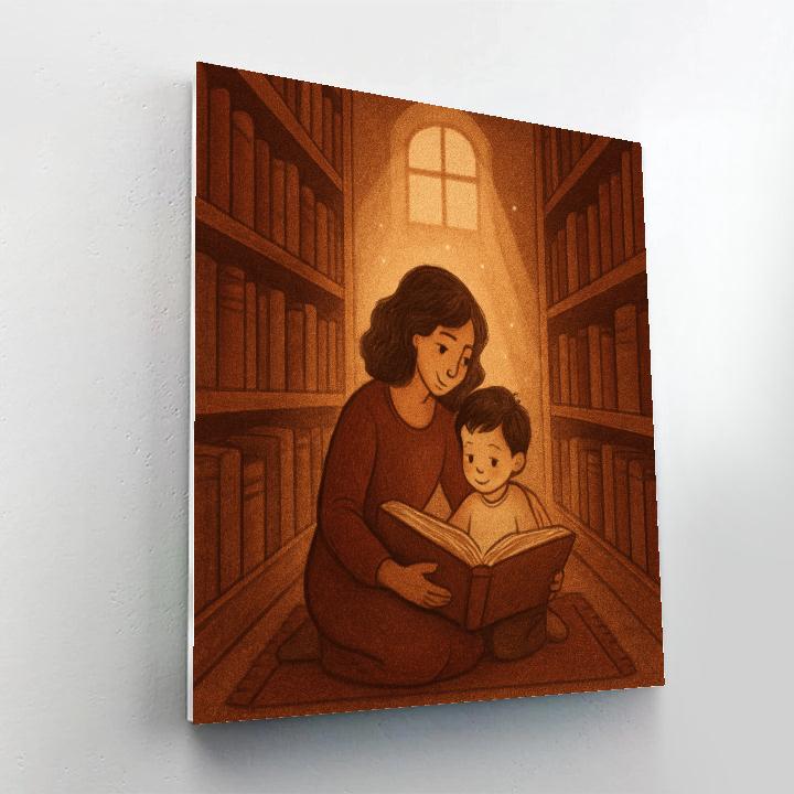 Mother And Child Library Hideaway Painting by numbers kit