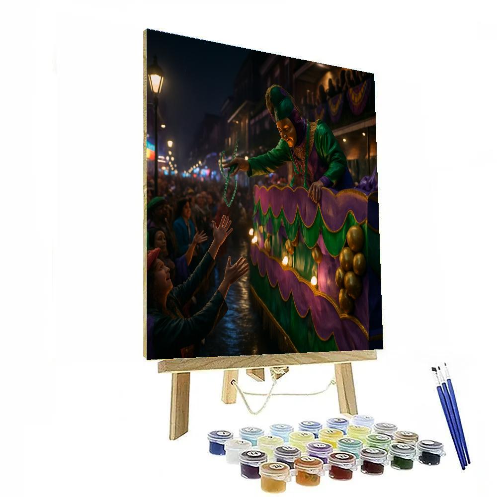 Mardi Gras Night Parade In New Orleans paint by color