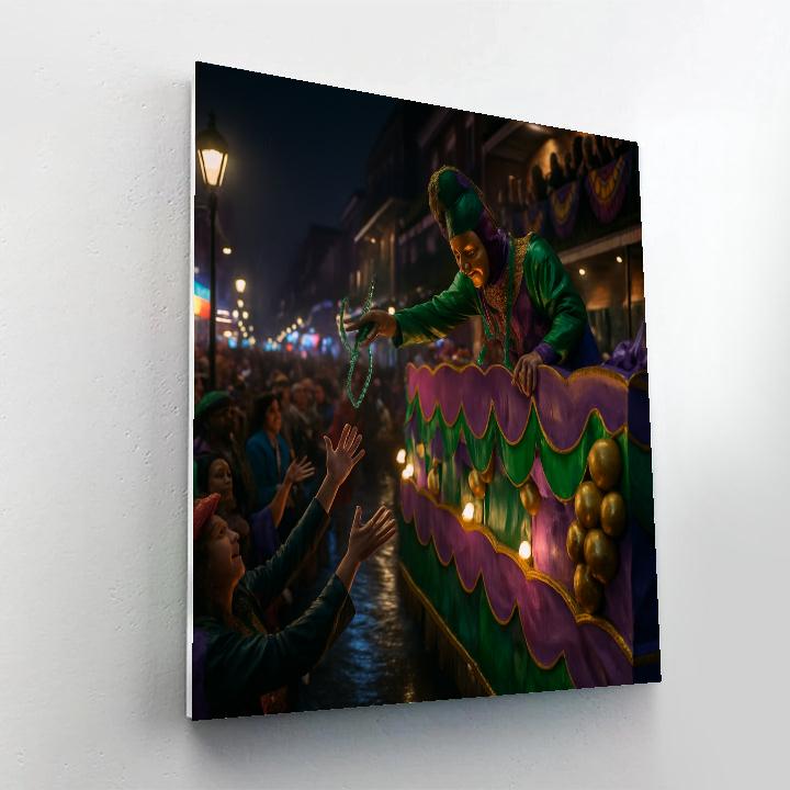 Mardi Gras Night Parade In New Orleans paint by color