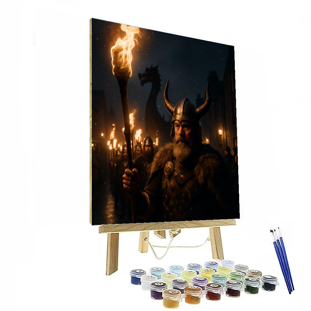 Up Helly Aa Torchlight Procession In Shetland Number painting