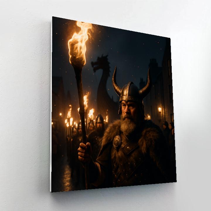 Up Helly Aa Torchlight Procession In Shetland Number painting