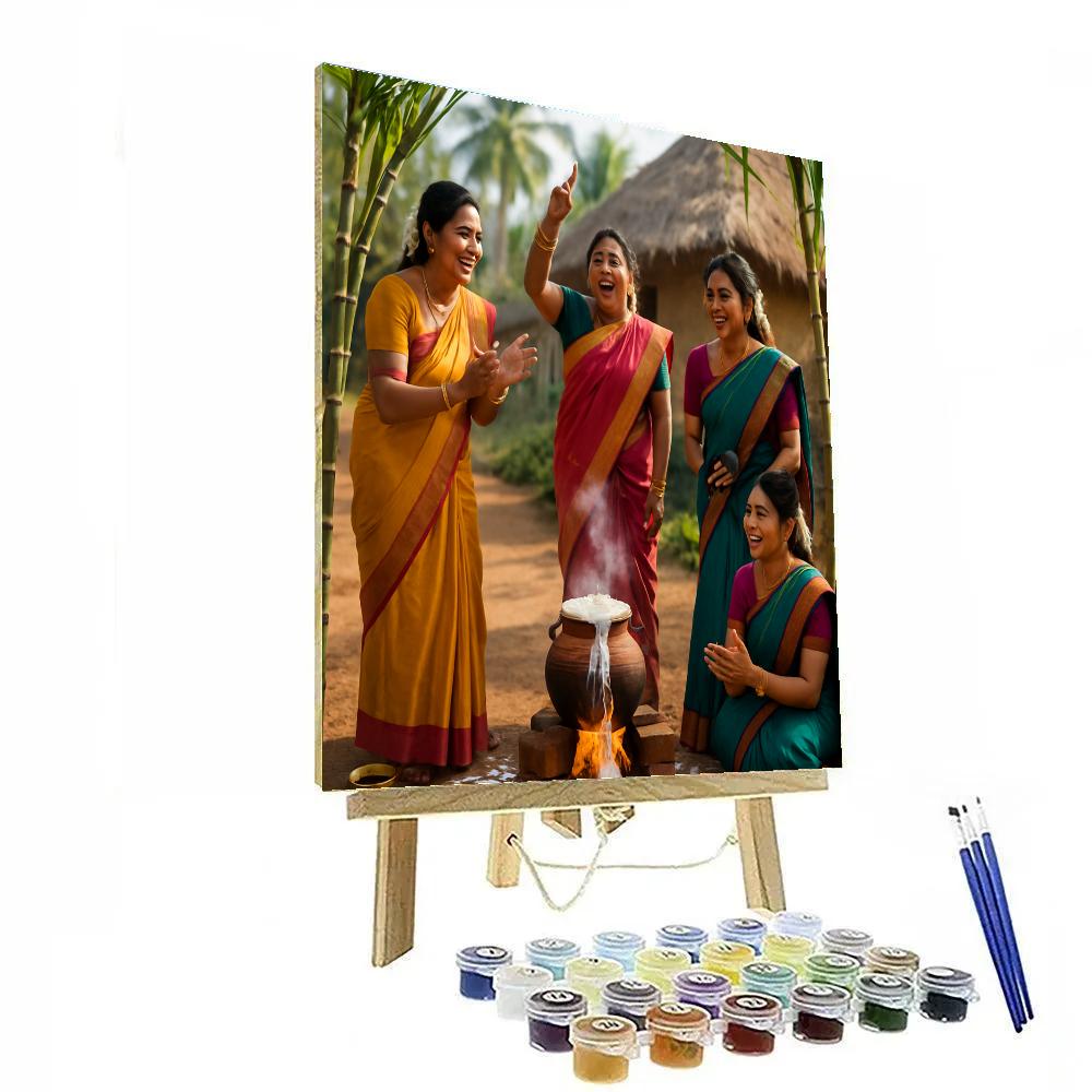 Pongal Harvest Celebration In Rural Tamil Nadu Paint by numbers kits